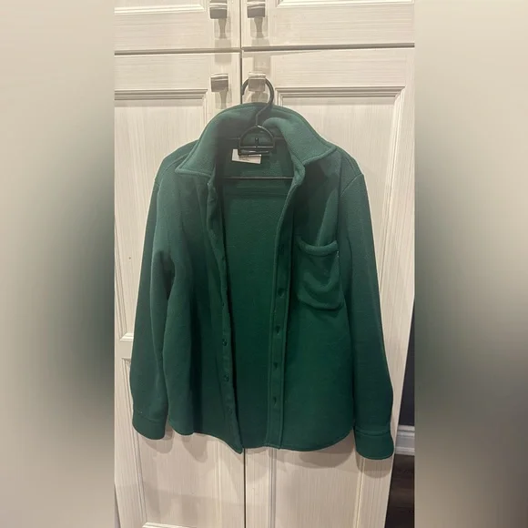 Aritzia Green Button-Up Polar Fleece Jacket - Picture 5 of 6